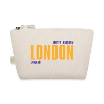 London in goldener Schrift mit blauen Akzenten - Bio-Täschchen - Natur - Vorne