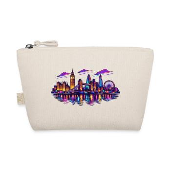Neon London Skyline Nacht - Bio-Täschchen - Natur - Vorne