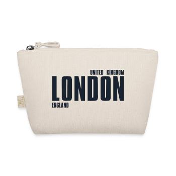 London Bold Typography Navy - Organic Pouch - nature - Front