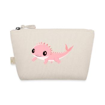 Pale Pink Dino Favorite Axolotl - Organic Pouch - nature - Front