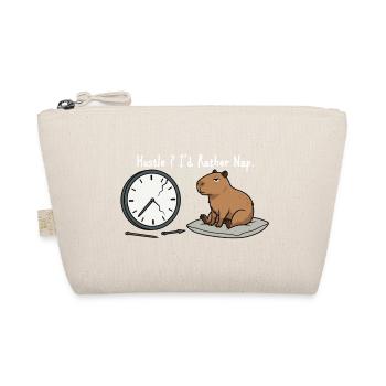Capybara Nap Humor Broken Clock White - Organic Pouch - nature - Front
