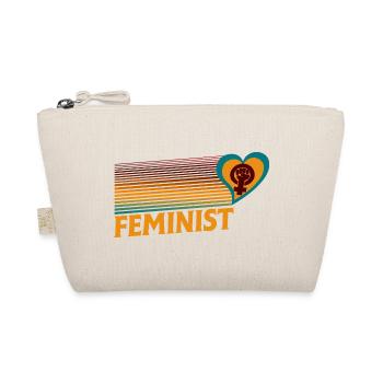 Feminist Heart Fist Rainbow - Organic Pouch - nature - Front
