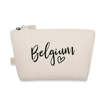 Belgisches Herz – Frauenliebe Belgien - Bio-Täschchen - Natur - Vorne