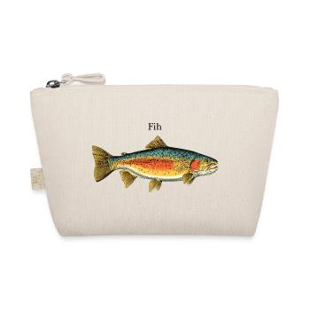 Vintage Fish Angler Retro Fishing - Organic Pouch - nature - Front