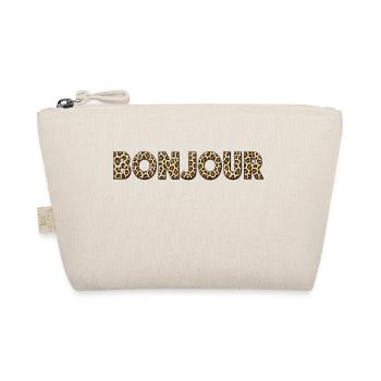 The Word Bonjour Leopard in French France - Bio-Täschchen - Natur - Vorne