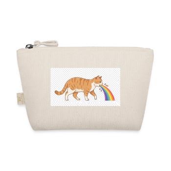 Cat Spitting Rainbow - Organic Pouch - nature - Front