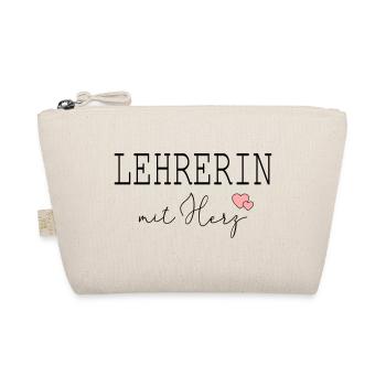 Lehrerin mit Herz - Bio-Täschchen - Natur - Vorne