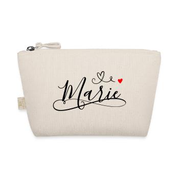 Marie Name Vorname mit Herzdekor - Bio-Täschchen - Natur - Vorne