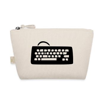 Retro_Vintage_80er_90er_Jahre_Tastatur_schwarz_ - Bio-Täschchen - Natur - Vorne