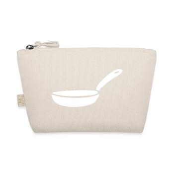 Pfanne Topf kochen Symbol weiß Geschenk Koch  - Bio-Täschchen - Natur - Vorne