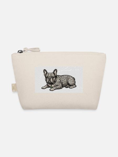 Ornate Bulldog Tattoo Muster - Bio-Täschchen - Natur