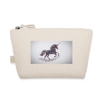 Glitzerndes Einhorn-Mosaik - Bio-Täschchen - Natur - Vorne