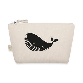 Wal Silhouette minimalistisches Meeresmotiv - Bio-Täschchen - Natur - Vorne