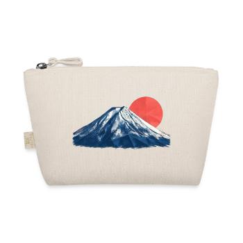Blaues Bergpanorama mit roter Sonne Fuji Origami - Bio-Täschchen - Natur - Vorne