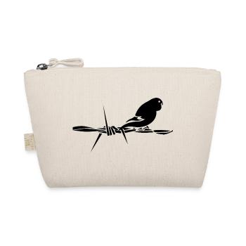 Black Graphic Wellensittich – Schwarzer Vogel - Bio-Täschchen - Natur - Vorne