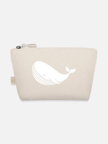 Wal Silhouette minimalistisches Meeresmotiv - Bio-Täschchen - Natur