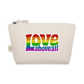 Love Above All | Rainbow Pride Design - Organic Pouch - nature - Front