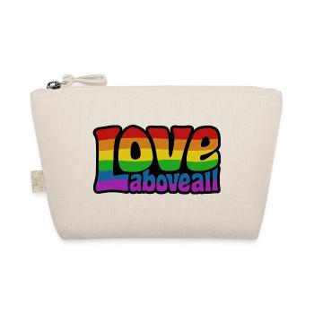 Love Above All | Rainbow Pride Design - Organic Pouch - nature - Front