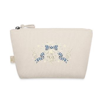 Skull with Plaid Band - Organic Pouch - nature - Front