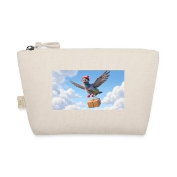 Cute Flying Postal Pigeon Delivering Package - Organic Pouch - nature - Front