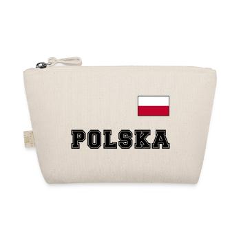 Polen Trikot Look – POLSKA mit Fahne bzw. Flagge - Bio-Täschchen - Natur - Vorne