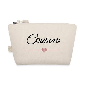 Beste Cousine mit Herz – Familien Geschenk - Bio-Täschchen - Natur - Vorne