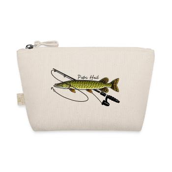 Angeln mit Rute Hecht Fisch Petri Heil - Bio-Täschchen - Natur - Vorne