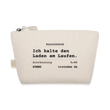 Ich halte den Laden am Laufen - Kassenbon - Bio-Täschchen - Natur - Vorne