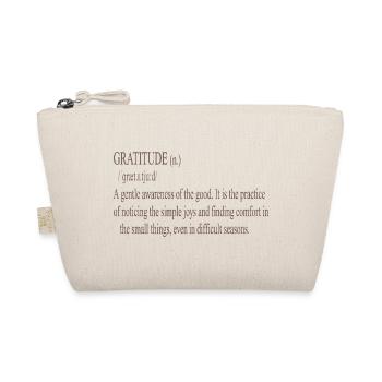 Dankbarkeit Zitat Sanfte Typografie - Bio-Täschchen - Natur - Vorne