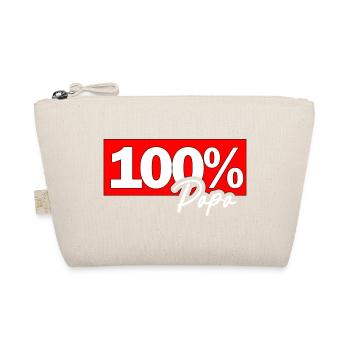 100% Papa Typo Grafik - Bio-Täschchen - Natur - Vorne