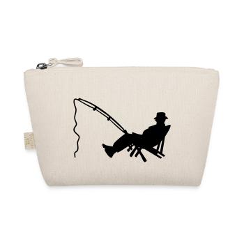 Angler am Strand / fisher in deckchair (1c) - Bio-Täschchen - Natur - Vorne