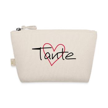 Tante Herz Geschenk Liebe Patentante - Bio-Täschchen - Natur - Vorne