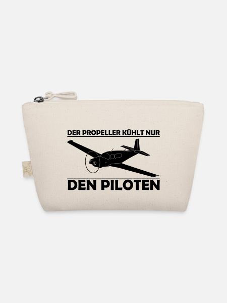 Mooney Motorflugzeug Geschenk - Bio-Täschchen - Natur - Vorne