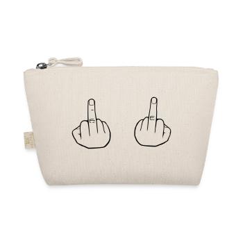 Mittelfinger, doppelter Stinkefinger - Bio-Täschchen - Natur - Vorne