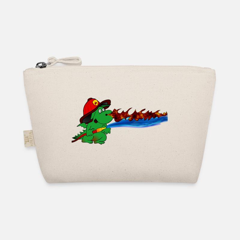 Feuerdrache Feuerwehrheld Geschenk - Bio-Täschchen - Natur
