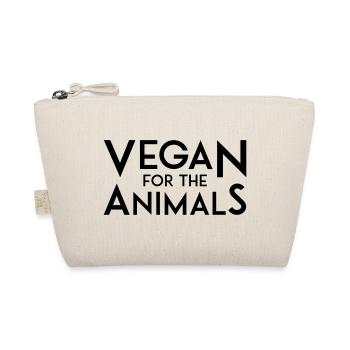 VEGAN FOR THE ANIMALS white - Organic Pouch - nature - Front