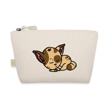 Sleeping cat cartoon character - gift idea - Organic Pouch - nature - Front