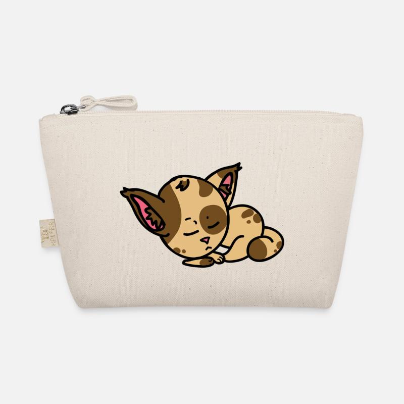 Schlafende Katze Comic Figur - Geschenkidee - Bio-Täschchen - Natur