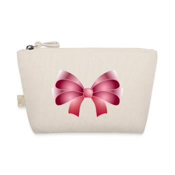 Elegante Schleife in rosa - Bio-Täschchen - Natur - Vorne