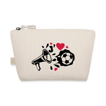 Megaphon Fußball Fußball love love - Bio-Täschchen - Natur - Vorne