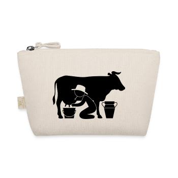 Farmer at milking a cow - Organic Pouch - nature - Front