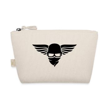 Motorcycle helmet with wing, biker helmet and biker glasses - Organic Pouch - nature - Front