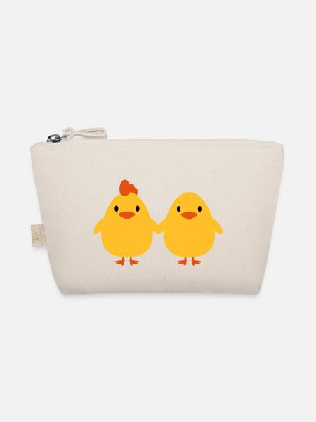 Chicks lovers cock and hen - Organic Pouch - nature - Front