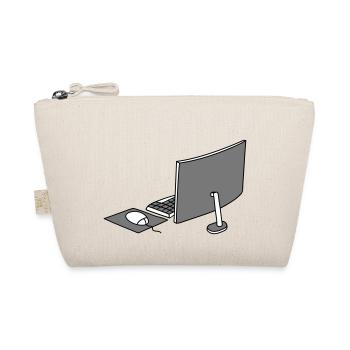 maus tastatur bildschirm home office buero arbeits - Bio-Täschchen - Natur - Vorne
