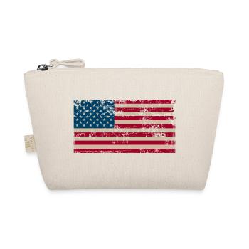 Distressed American Flag Vintage - Organic Pouch - nature - Front
