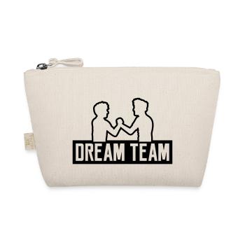 logo dream team 2 freunde team paar brueder handsc - Bio-Täschchen - Natur - Vorne