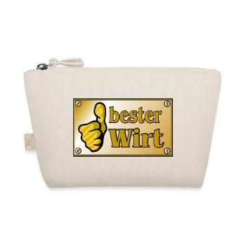 Vom Grafik Designer---Messingschild - bester Wirt - Bio-Täschchen - Natur - Vorne