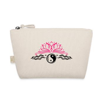 Large lotus flower with yin and yang symbol. - Organic Pouch - nature - Front