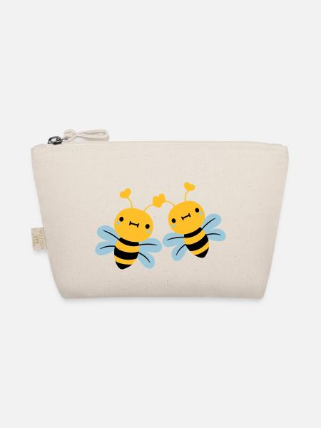 2 friends team couple cute little ones - Organic Pouch - nature - Front