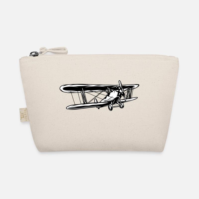Biplane plane Organic Pouch